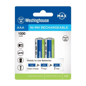 Pin sạc Westinghouse AAA 1000mAh (1 vỉ 2 cục) - Chính hãng