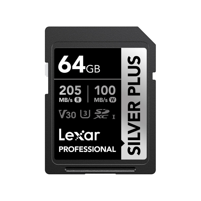 Thẻ nhớ SDXC Lexar 64GB 205MB/s UHS-I Professional Silver Plus Series