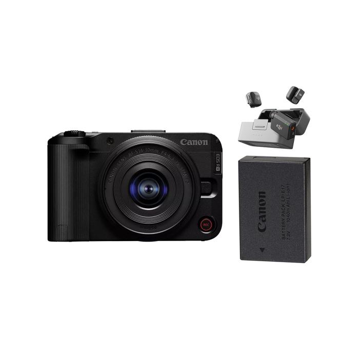 Canon EOS R50 V - (Kèm Lens Kit 14-30mm + Pin + DJI Mic Mini) Chính hãng