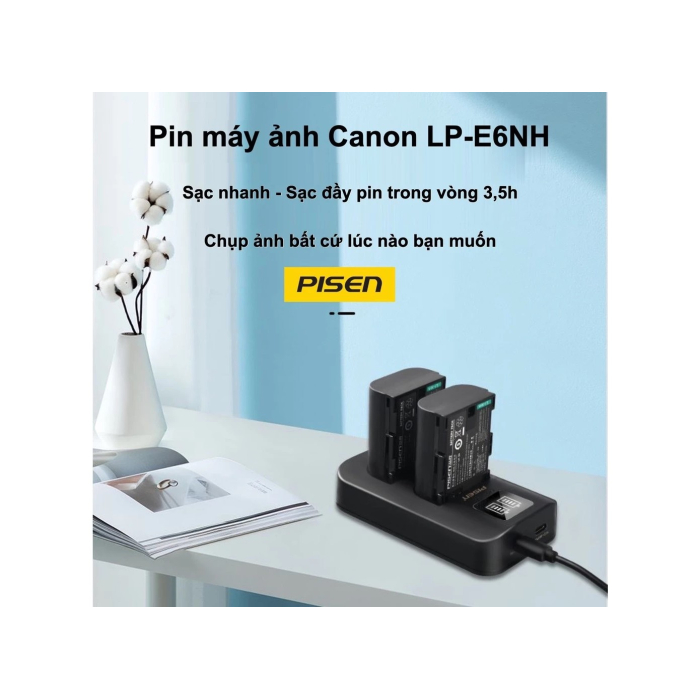 Pin sạc Pisen LP-E6NH dùng cho Canon - Chính hãng
