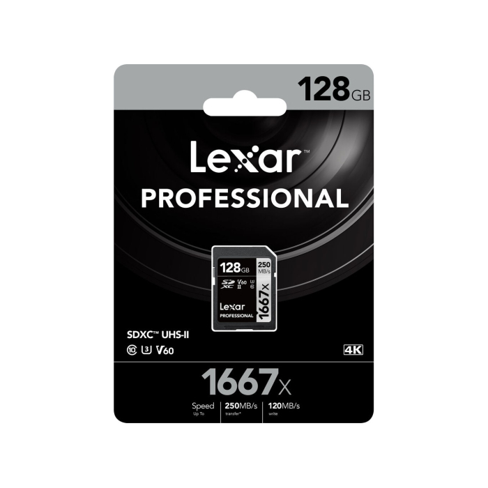 Thẻ nhớ SDXC Lexar 128GB 250MB/s Professional 1667x UHS-II Silver Series