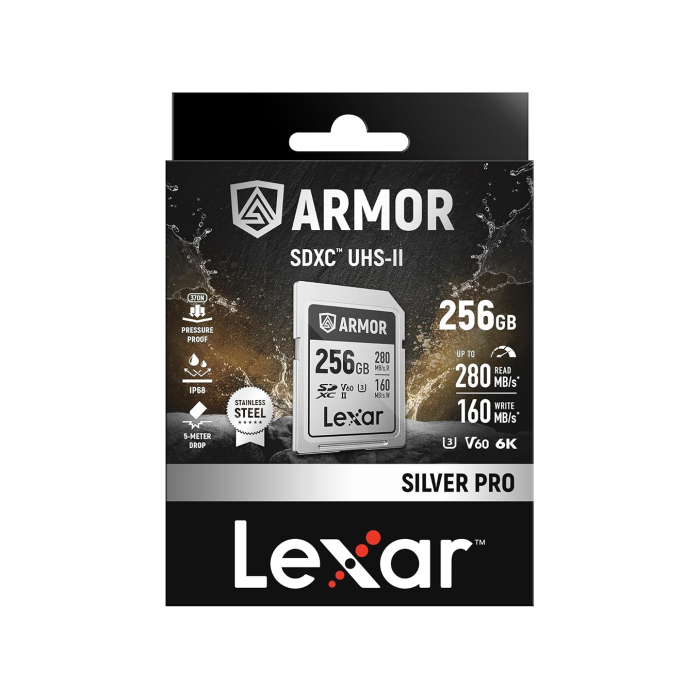 Thẻ nhớ SDXC Lexar 256GB 280MB/s UHS-II Armor Silver Pro Series