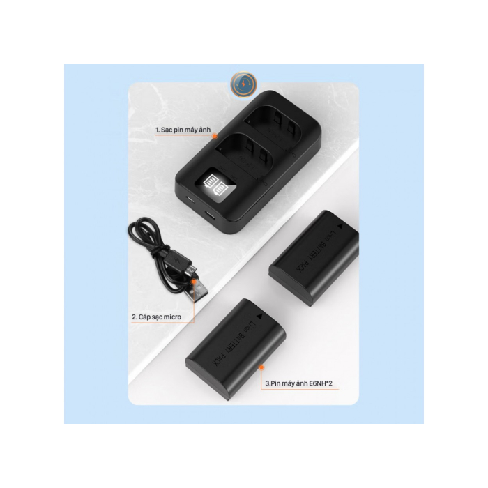 Bộ 2 pin & sạc Pisen LP-E6NH dùng cho Canon - Chính hãng