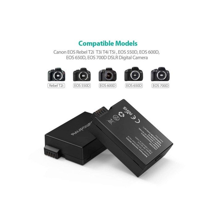 Bộ 2 pin và sạc kép RAVPower RP-BC019 for Canon - Chính hãng (LP-E8)