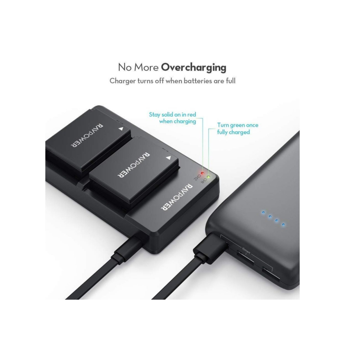 Bộ 2 pin và sạc kép RAVPower RP-BC023 for Fujifilm - Chính hãng (NP-W126S)