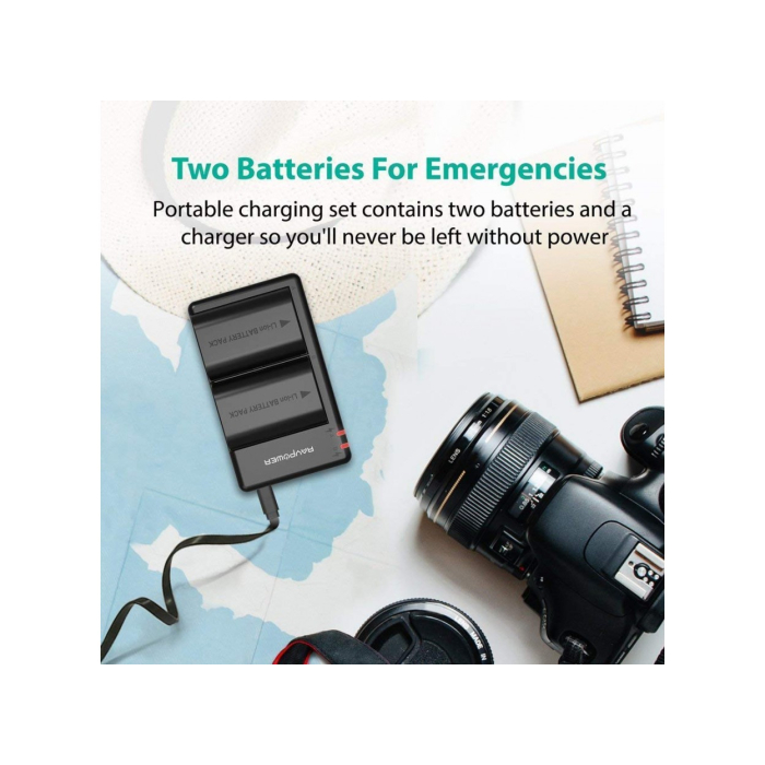 Bộ 2 pin và sạc kép RAVPower RP-BC003 for Canon - Chính hãng (LP-E6N)