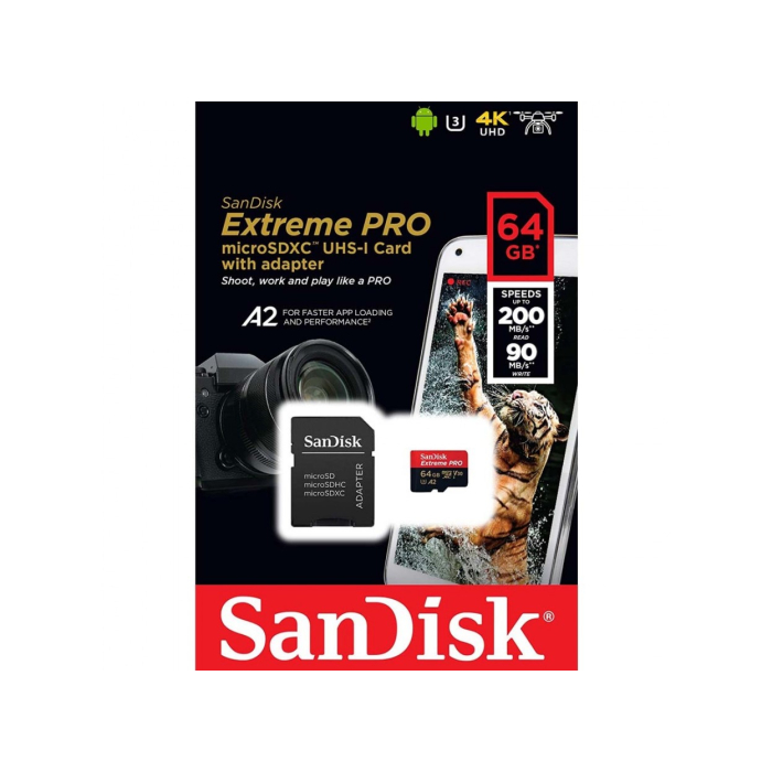 Thẻ nhớ MicroSDHC Sandisk Extreme Pro 64GB 200Mb/s
