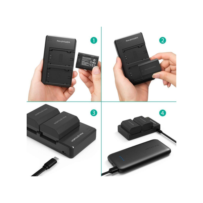 Bộ 2 pin và sạc kép RAVPower RP-BC018 for Sony - Chính hãng (NP-FZ100)