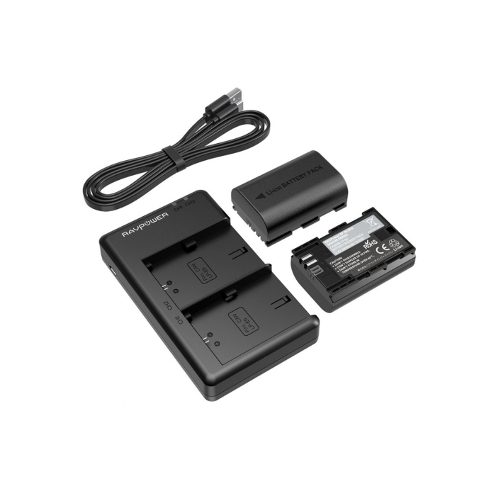 Bộ 2 pin và sạc kép RAVPower RP-BC003 for Canon - Chính hãng (LP-E6N)